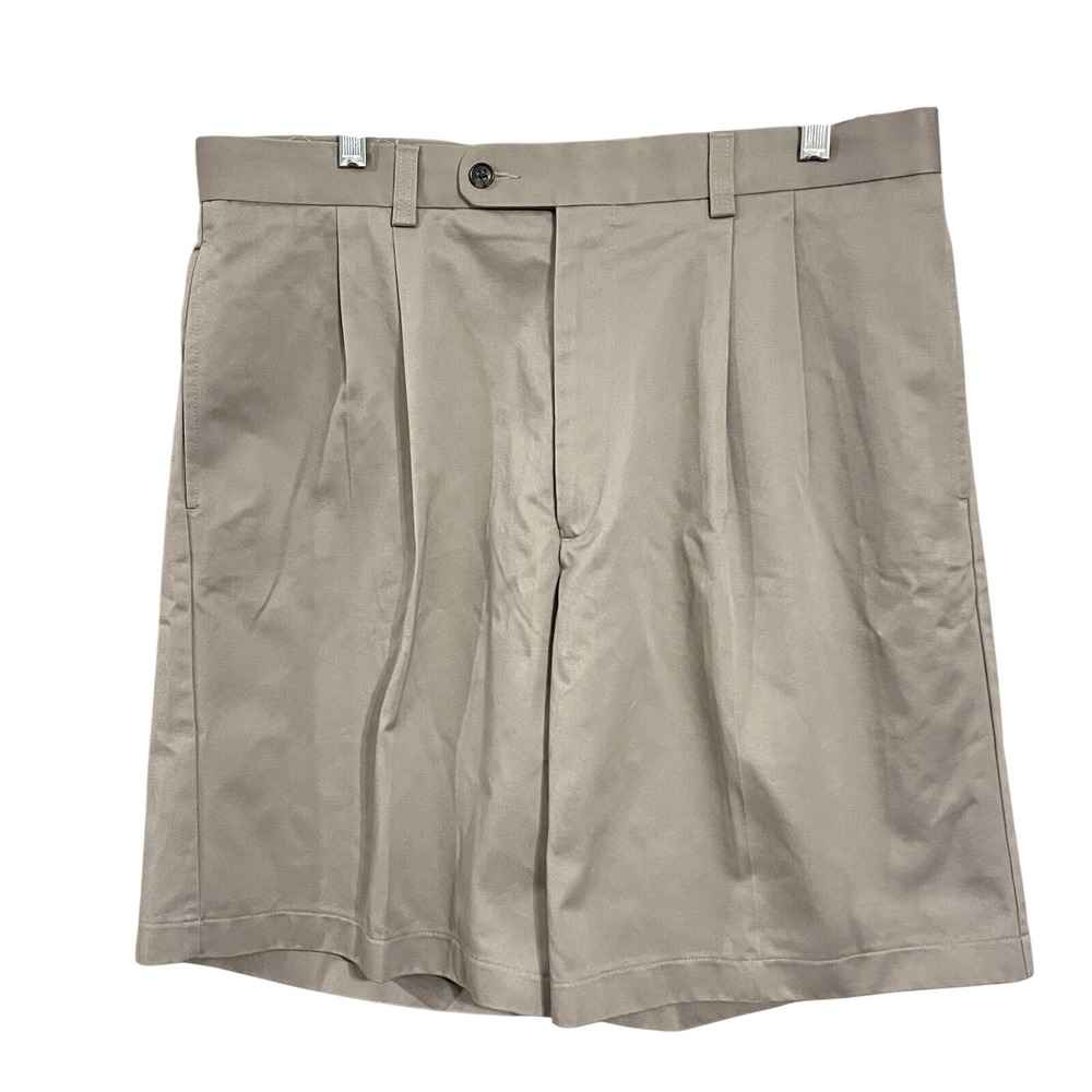 Joseph and Feiss Mens Chino Tan Shorts Waist 36 2 Pleat Easy Care Pockets NWT‎